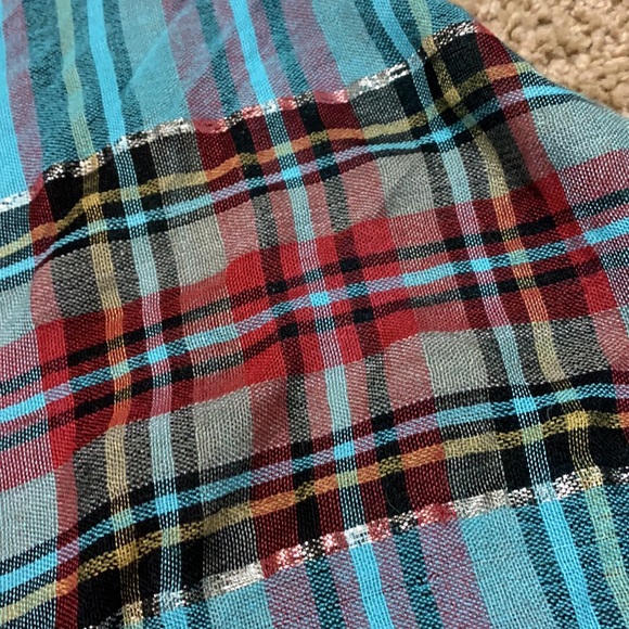 Vintage Plaid Frilly Scarf - Picture 5 of 5
